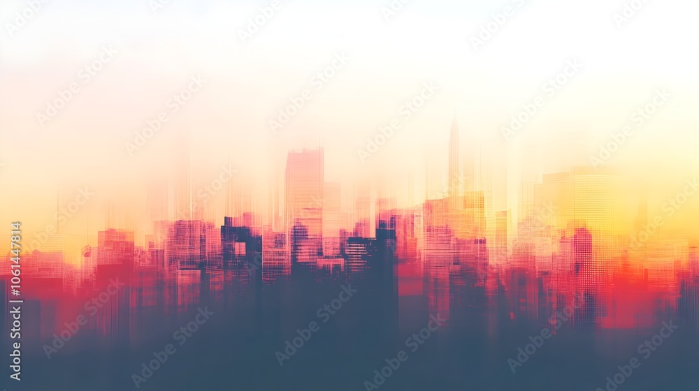 Vibrant Abstract Cityscape with Soft Gradient and Motion Blur Effect for Urban News Theme Vibrant Abstract Cityscape with Soft Gradient and Motion Blur Effect for Urban News Theme