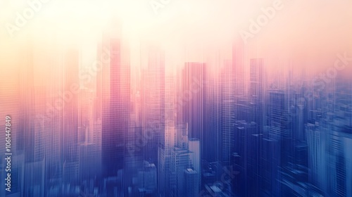 Captivating Abstract Cityscape with Soft Gradient and Motion Blur,Ideal for Urban News Theme