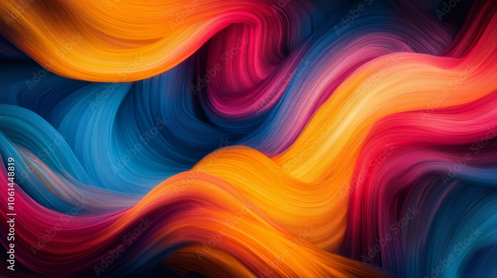 Fototapeta premium Abstract Swirling Colorful Lines Background Design