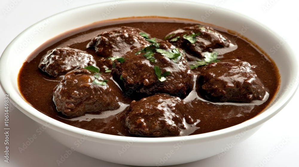 Delicious Beef Stew with Parsley Garnish in White Bowl Delicious Beef Stew with Parsley Garnish in White Bowl