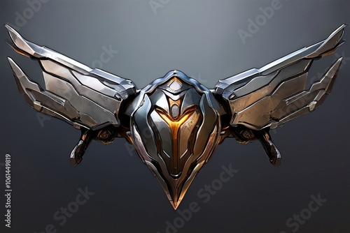 thane a sturdy shield like flying machine with a strong metallic photo