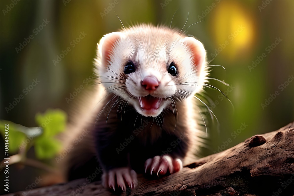 cute ferret a small ferret with a smiling face cute ferret a small ferret with a smiling face