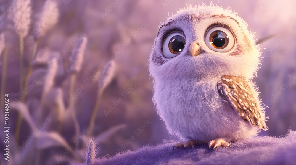 Adorable Baby Owl with Big Eyes Adorable Baby Owl with Big Eyes