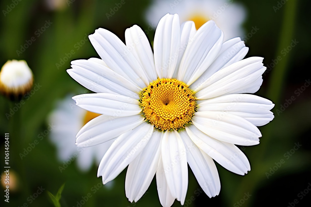 Obraz premium daisy simple cheerful flower with a yellow center and white peta