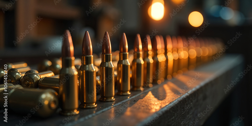 Close-up image of a bullets with isolated on a dark background No.0011 Close-up image of a bullets with isolated on a dark background No.0011