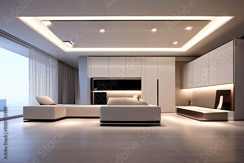 Wallpaper Mural drop ceiling minimalist design with built in lighting Torontodigital.ca