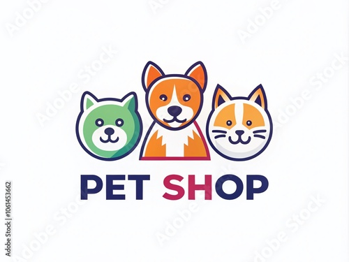 Modern Vector Pet Shop Logo Design Template Featuring Stylish Animal Icons for Pet Store Branding and Marketing Needs