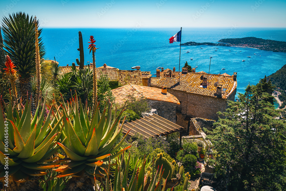 Mediterranean Sea view from the famous botanical garden of Eze