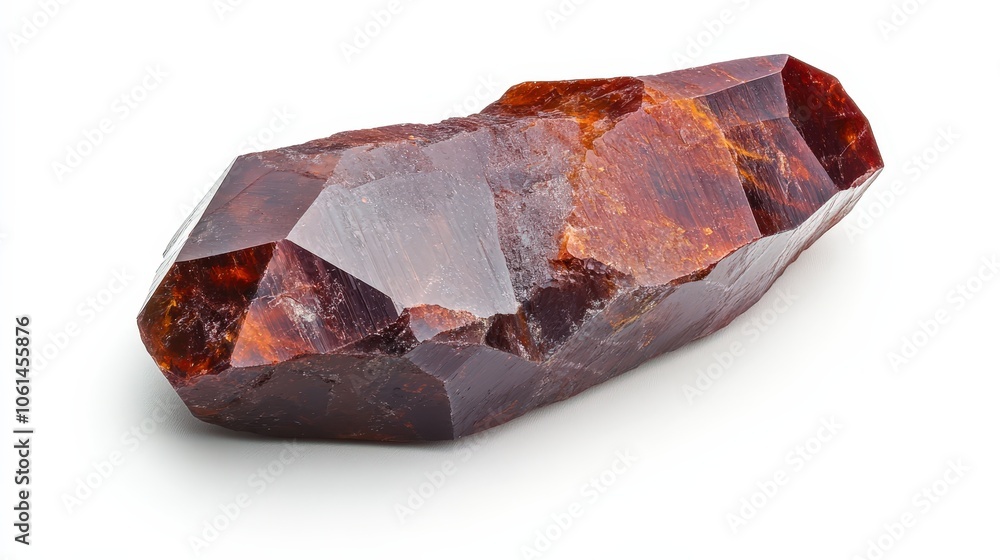 Close-up of garnet crystal on white background Close-up of garnet crystal on white background