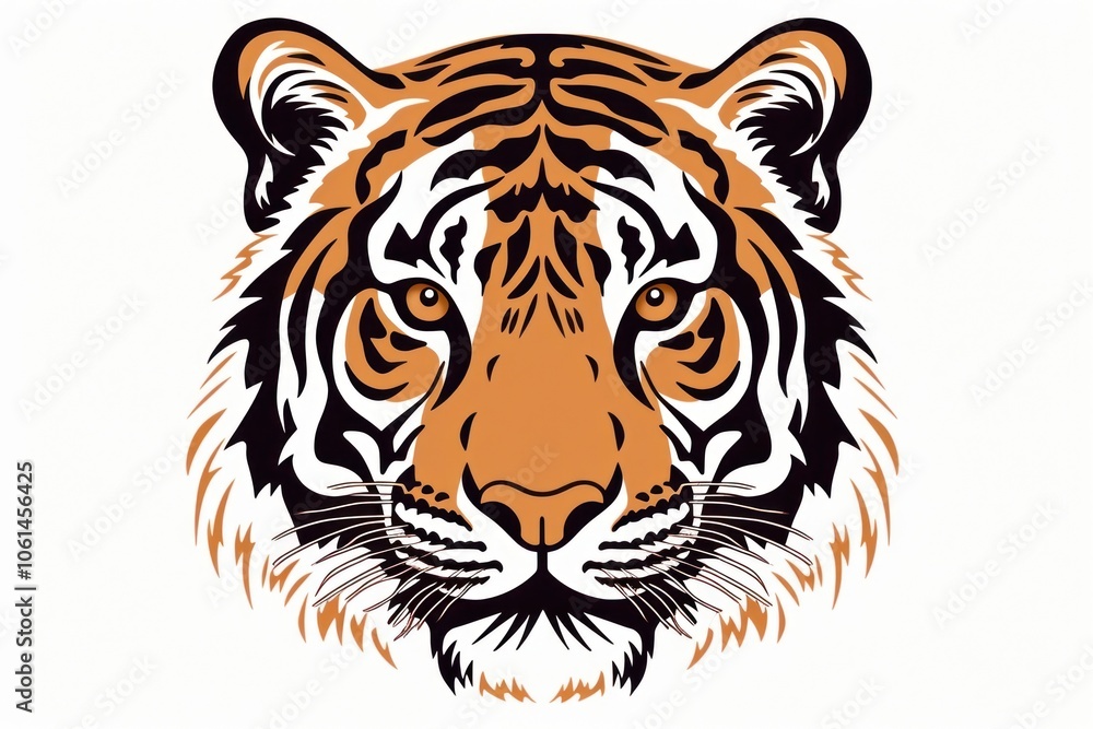 Tiger shape in embroidery style wildlife animal creativity. Tiger shape in embroidery style wildlife animal creativity.