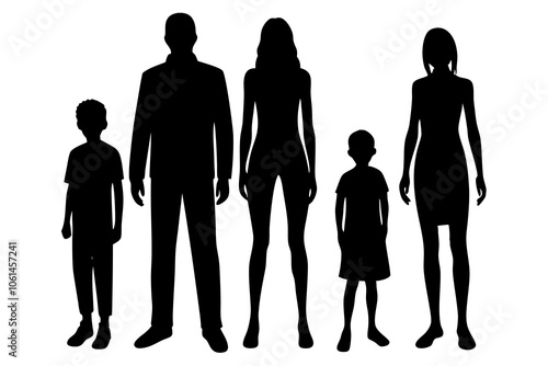 Thin people silhouette vector illustration.