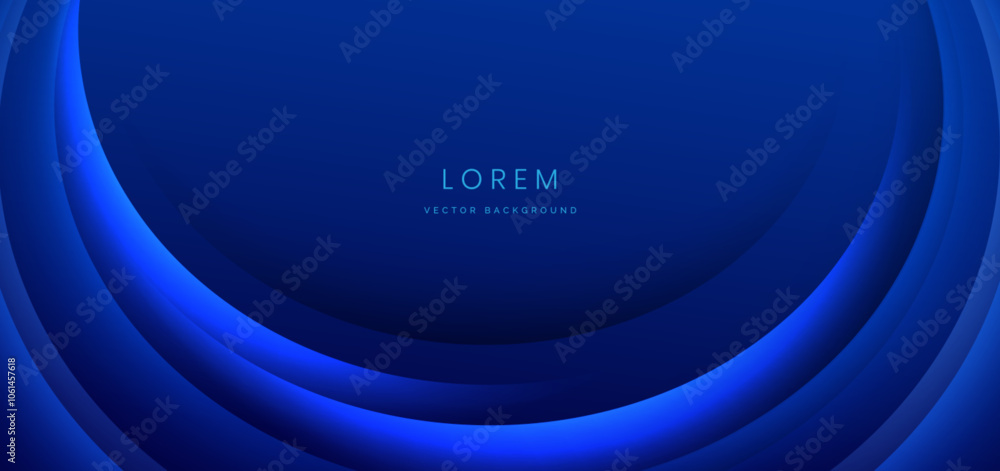 Abstract futuristic glowing blue curve lines overlapping on dark blue background. Abstract futuristic glowing blue curve lines overlapping on dark blue background.