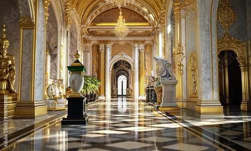 Grand Hallway of a Luxury Mansion