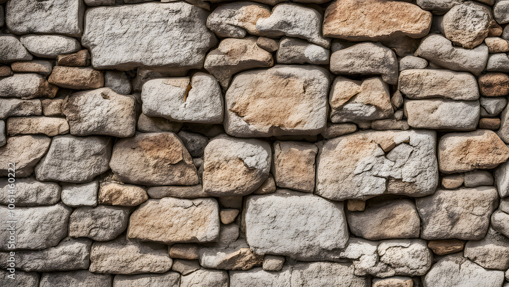 A wall made of stone with a rough texture A wall made of stone with a rough texture