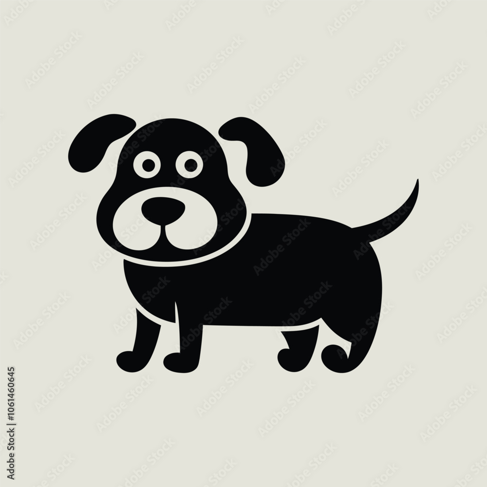 Fototapeta premium Cute Dog Logo, Dog Vector, Dog Staring, Silhouette of Dog