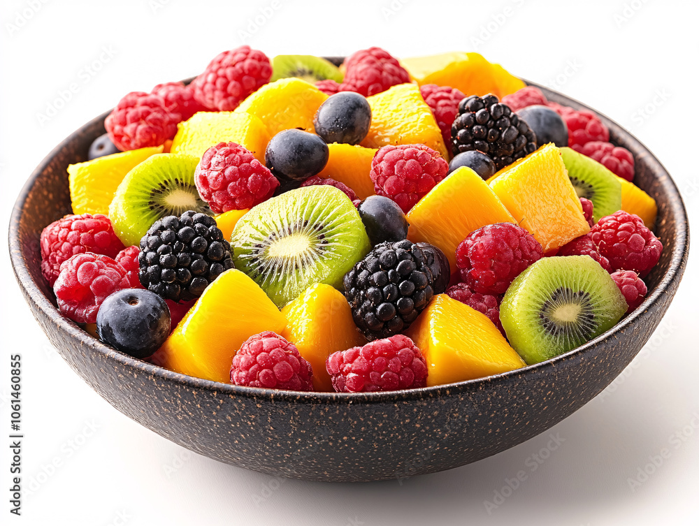 a bowl of fresh fruit salad, ready to be enjoyed. The salad is vibrant in color and appears to be well-balanced with a variety of fruits. a bowl of fresh fruit salad, ready to be enjoyed. The salad is vibrant in color and appears to be well-balanced with a variety of fruits.