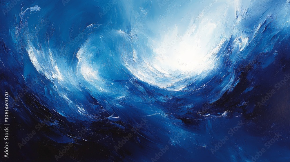 A dynamic abstract representation of ocean waves in deep blue hues, evoking movement and emotion. A dynamic abstract representation of ocean waves in deep blue hues, evoking movement and emotion.