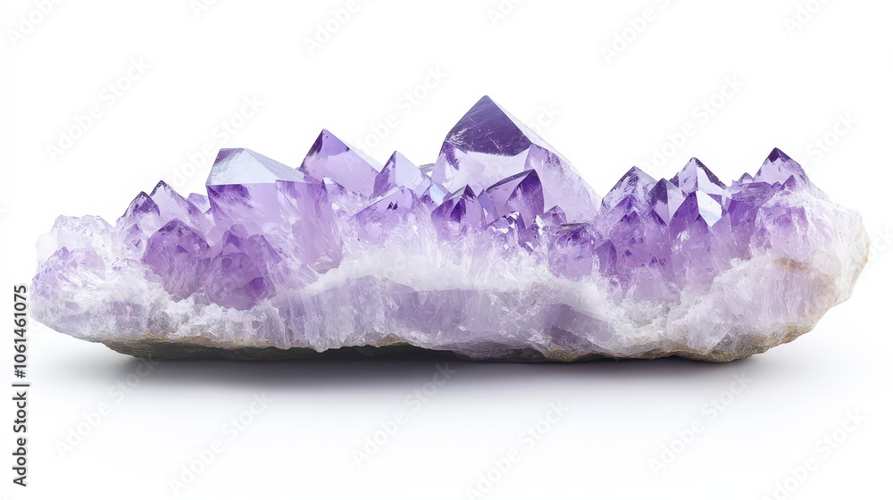 Fototapeta premium Stunning amethyst crystal geode with purple and white hues