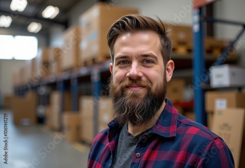 portrait of a man in a factory