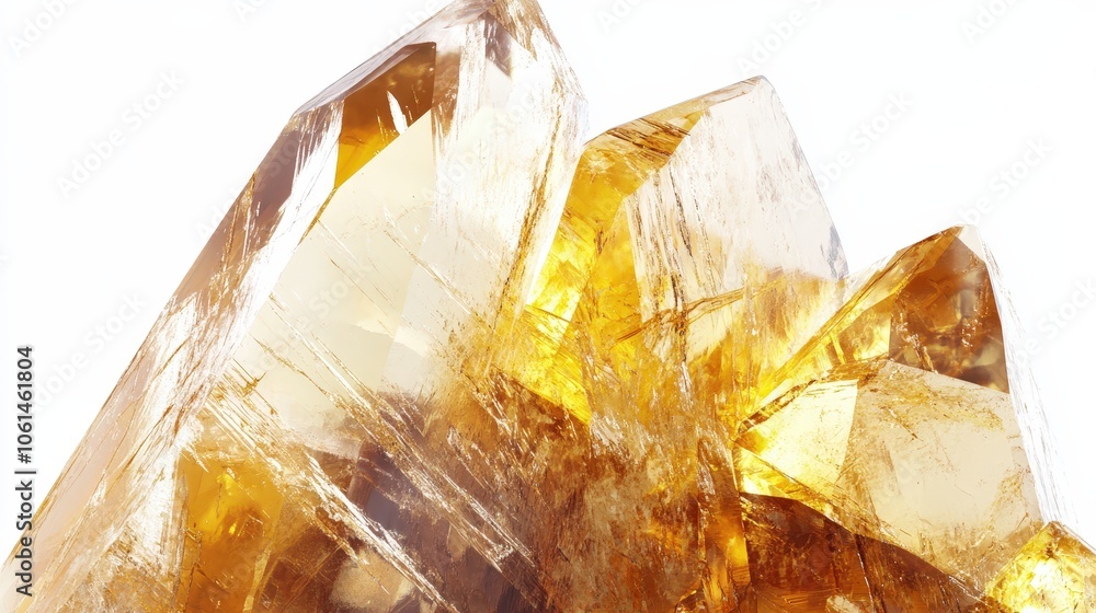 Close-up of citrine crystals showcasing vibrant golden hues and intricate details Close-up of citrine crystals showcasing vibrant golden hues and intricate details