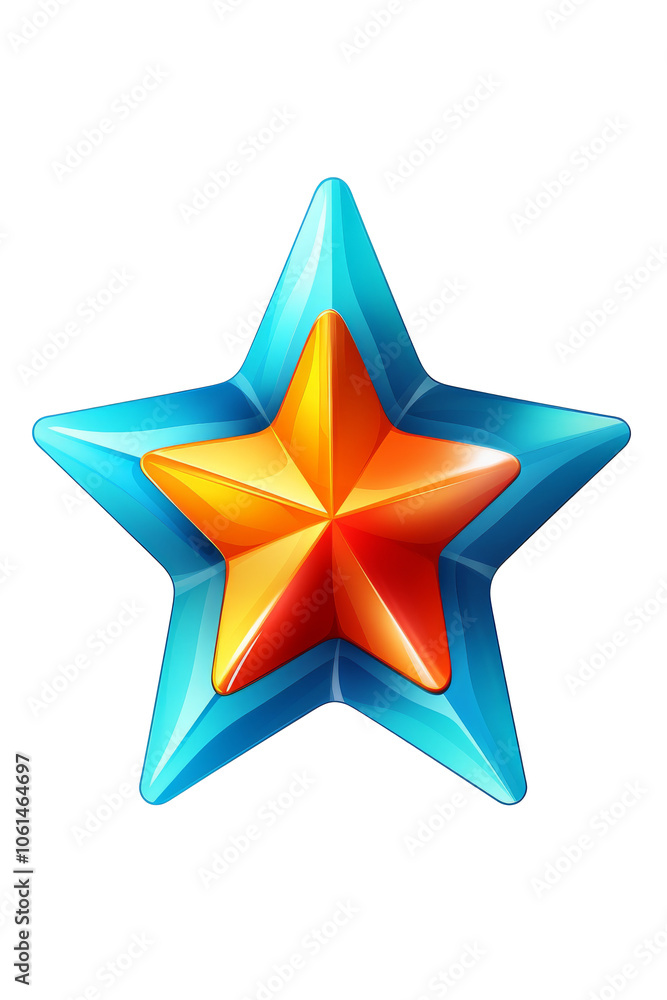 Obraz premium Colorful of star for icon and logo, isolated on transparent background.