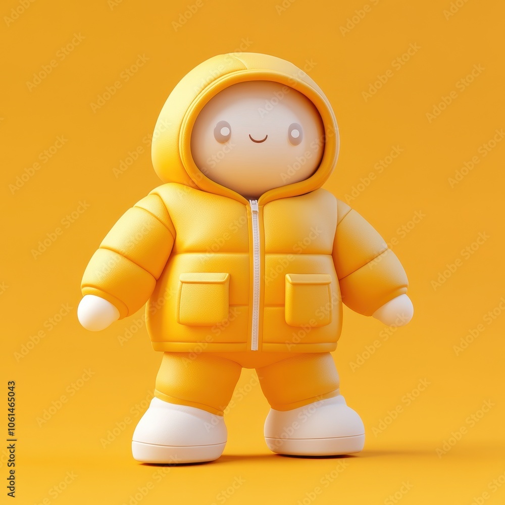 Cute and Cheerful Plush Toy in Vibrant Yellow Outfit