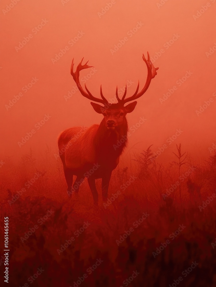 Red deer in tall grass Red deer in tall grass