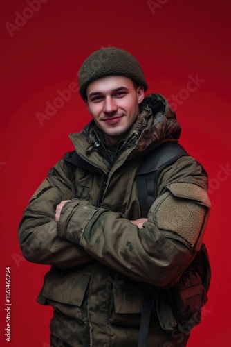 Man in Green Jacket and Brown Hat