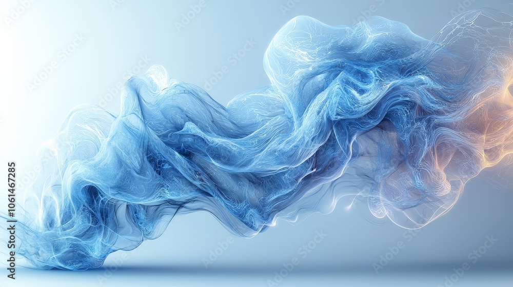 A flowing abstract representation of blue waves, evoking fluidity and motion. A flowing abstract representation of blue waves, evoking fluidity and motion.