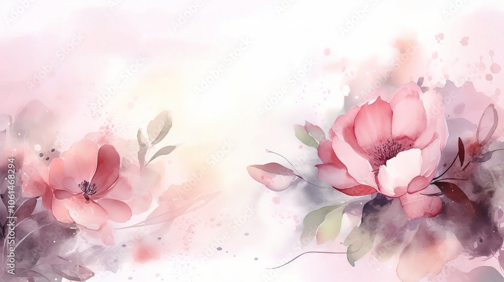 Fototapeta premium Soft Pink Watercolor Floral Textures for Art Projects