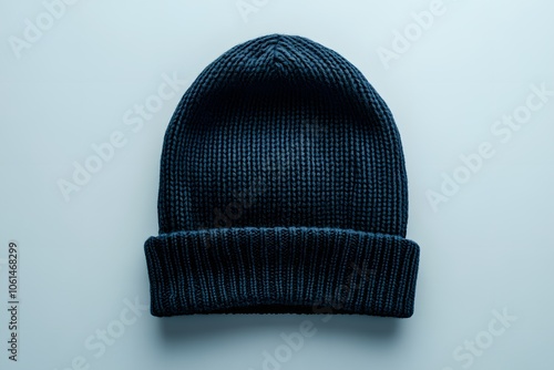 Navy blue beanie hat classic casual fashion mockup