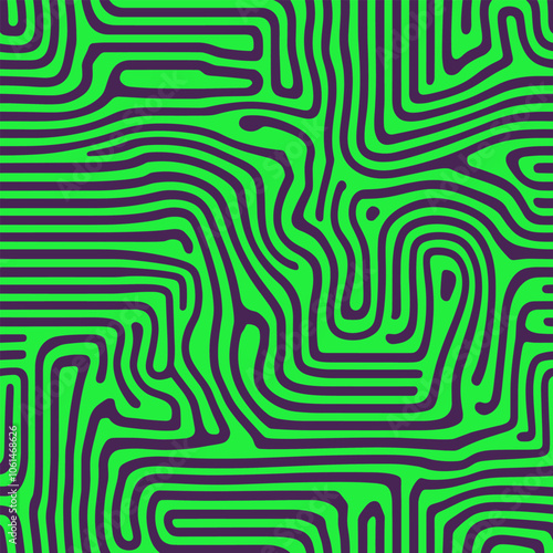 Seamless abstract pattern with curved lines, a maze. Design for fabric, Wallpaper, and cards