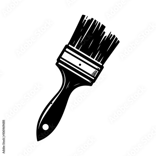 Paintbrush set silhouette vector. Painting tools icon silhouette vector illustration