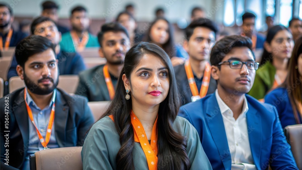 Large Student Conference Hall – Indian student audience filling a large conference hall.
Large Student Conference Hall – Indian student audience filling a large conference hall.