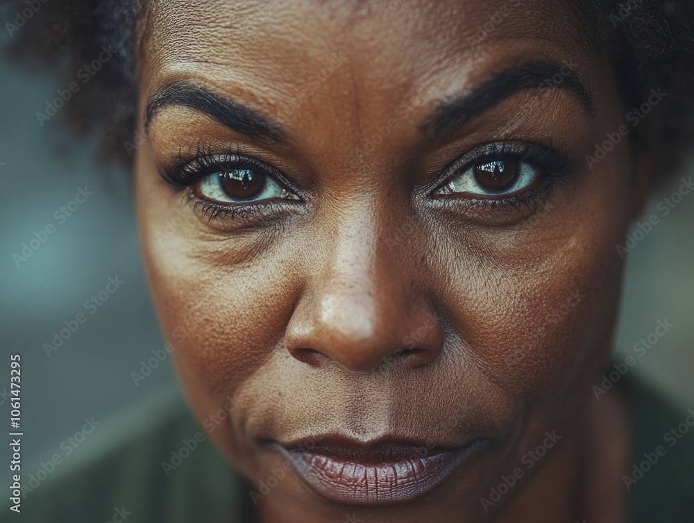 Woman's Face with Green Eyes