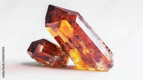Vibrant orange crystals: close-up of natural gemstones with rich color and clarity