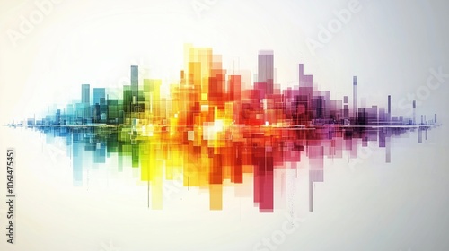 Colorful Abstract Cityscape Reflection Art