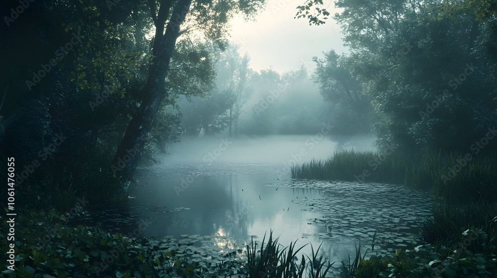 A mysterious river hidden in the fog, its secrets waiting to be uncovered. A mysterious river hidden in the fog, its secrets waiting to be uncovered.