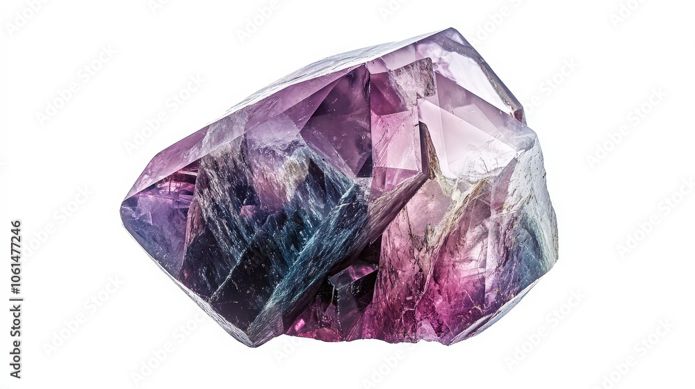 Stunning amethyst crystal on white background: beauty of nature's gemstone Stunning amethyst crystal on white background: beauty of nature's gemstone