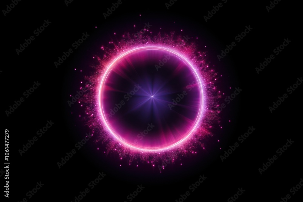 Vibrant glowing neon circle illustration Vibrant glowing neon circle illustration