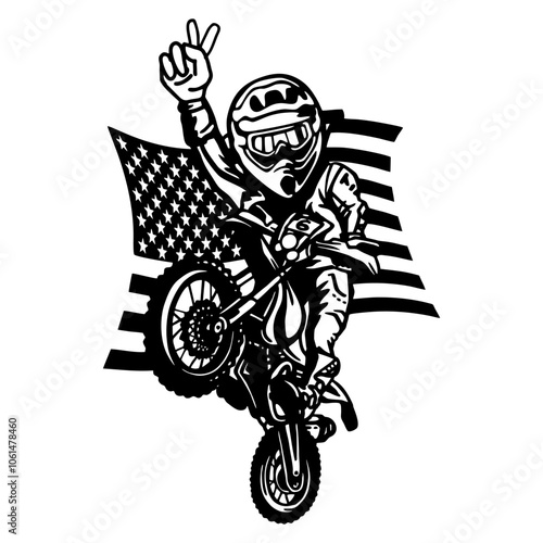 Motocross Racer, Enduro Motorcyclist - Motocross Racing - Dirt Bike Stencil Cut Files