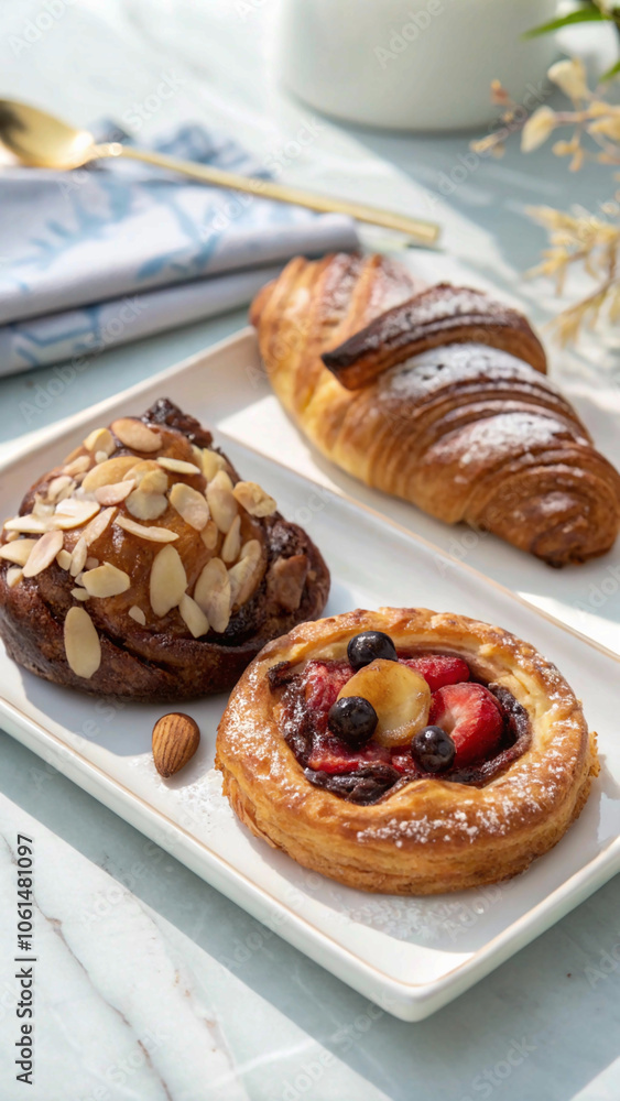 Pastry Trio on Elegant Platter Pastry Trio on Elegant Platter