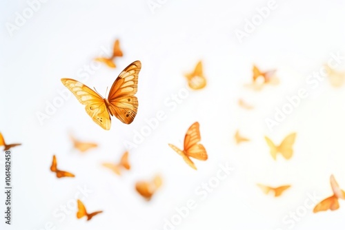 Vibrant butterflies in flight photo