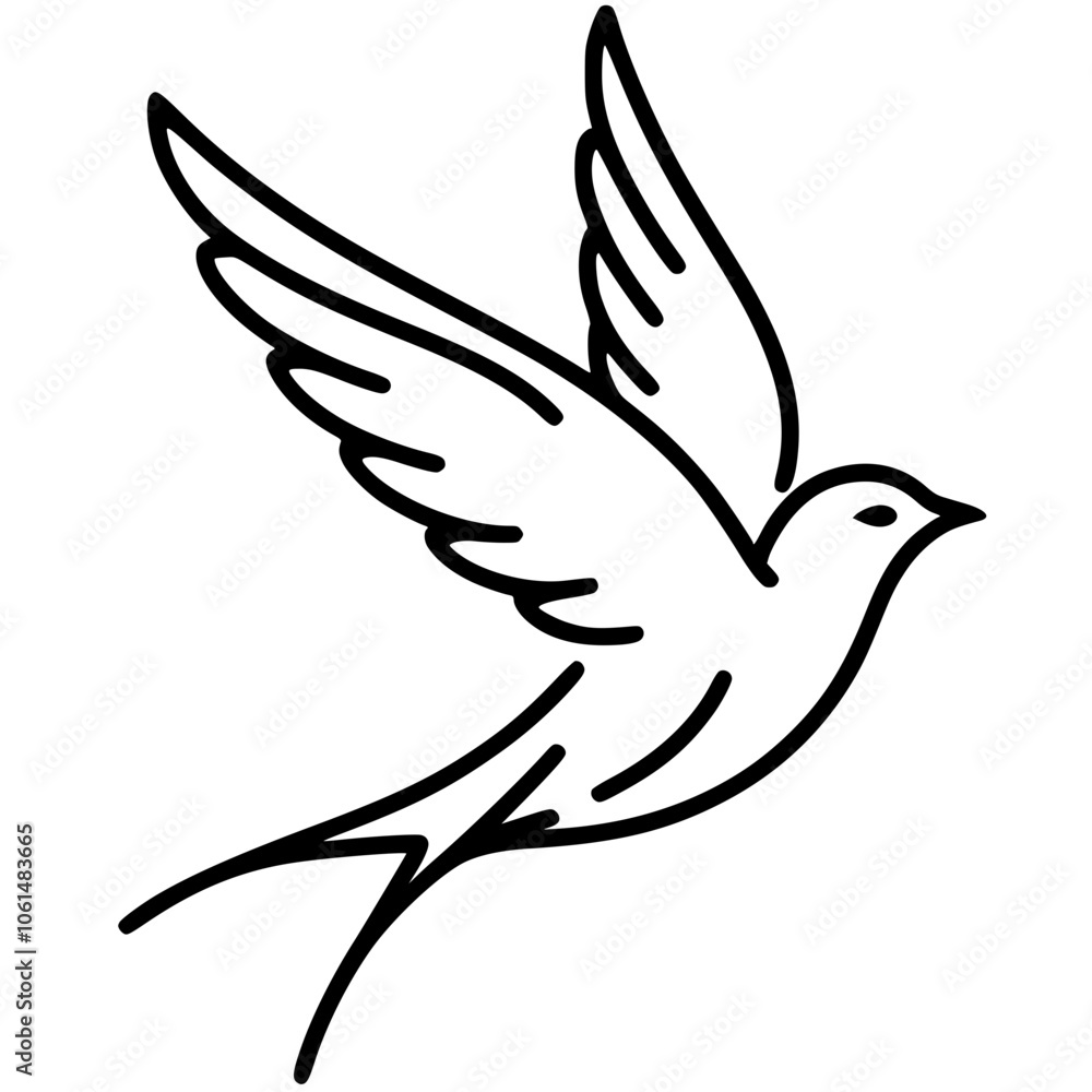 Minimalist swallow logo silhouette Minimalist swallow logo silhouette