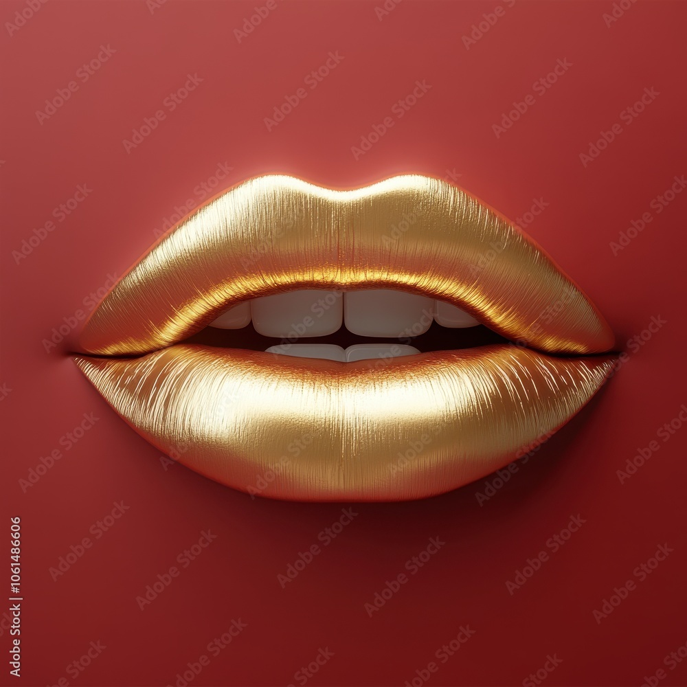 Gilded Allure: A Captivating Lip Display Gilded Allure: A Captivating Lip Display