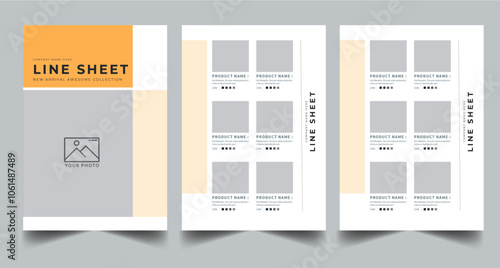  Line Sheet, Product Catalog Design Layout Template With 3 page design concept
