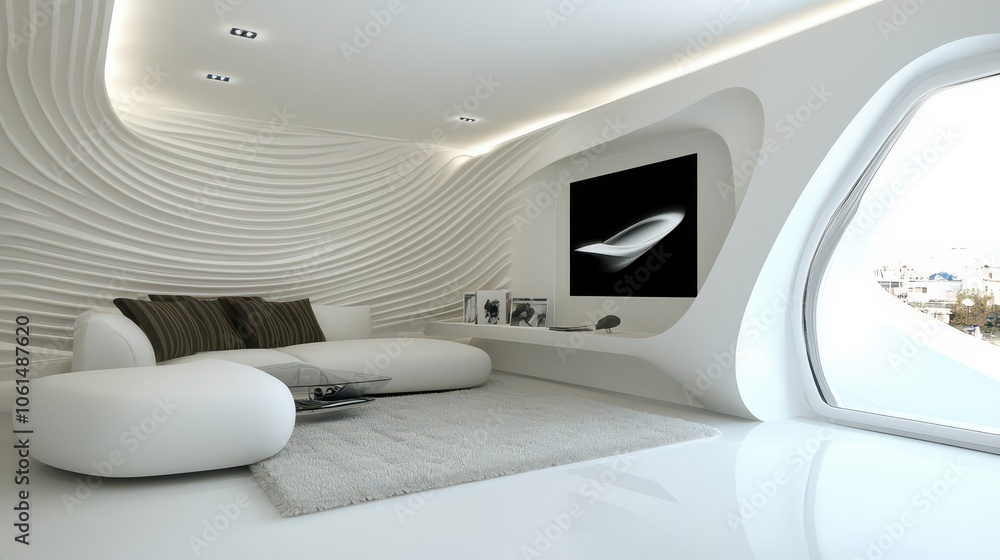 Modern White Living Room Design