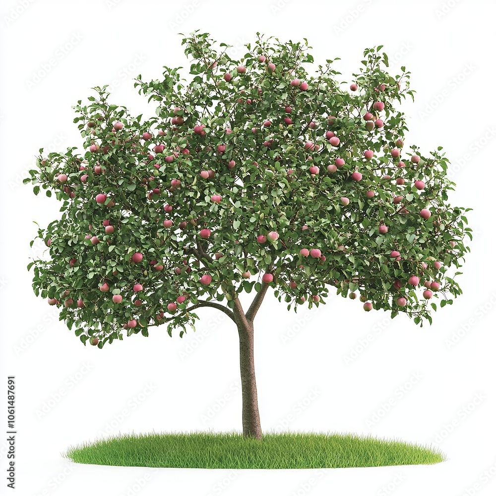 apple tree on a white background apple tree on a white background