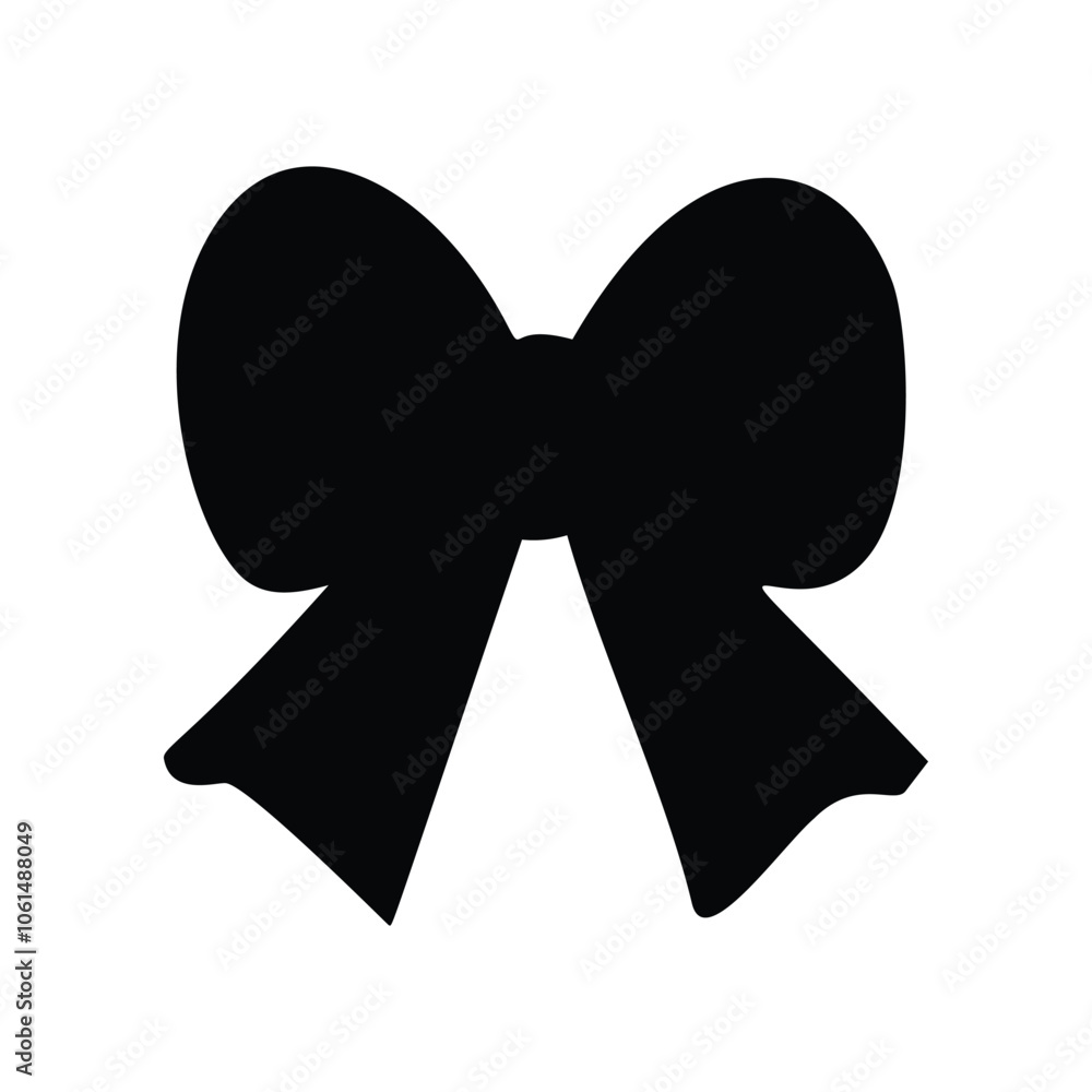 Black silhouette of a bow in a flat vector style isolated on a white background Black silhouette of a bow in a flat vector style isolated on a white background
