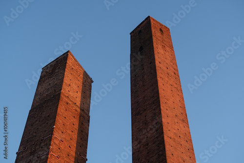 Pavia tower middle ages sun sunset color hamlet village country people